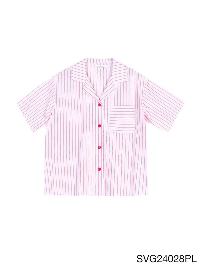 Sleepwear เซ็ตชุดนอน UNISEX เสื้อแขนสั้น กางเกงขาสั้น แถมฟรี ผ้าปิดตา