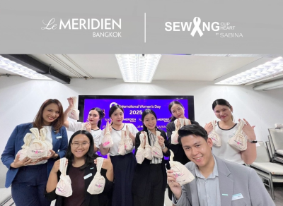 ซาบีน่าร่วมสนับสนุนโครงการ "เย็บเต้านมเทียม เพื่อผู้ป่วยมะเร็งเต้านม" มอบอุปกรณ์เย็บเต้านมเทียมแก่โรงแรม เลอ เมอริเดียน กรุงเทพ