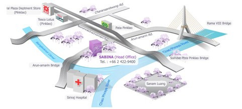 แผนที่สำนักงานใหญ่ บริษัท ซาบีน่า ฟาร์อีสท์ จำกัด 